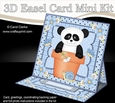 3D Easel Card Mini Kit - Flowerpot Friends - Cute Little Panda Bear