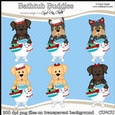 Cute Dogs -  Bathtub Buddies - CU4CU Digital Clip Art Set