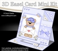 3D Easel Card Mini Kit - Cute Little Austin Bear