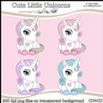 Cute Little Unicorns - CU4CU Digital Clip Art Set