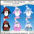 Christmas Pip Penguin - CU4CU Digital Clip Art Set
