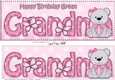 Large DL Happy Birthday GREAT GRANDMA 3D decoupage with Livvy Bear