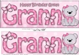 Large DL Happy Birthday GREAT GRANNY decoupage with Livvy Bear