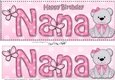 Large DL Happy Birthday NANA decoupage with Livvy Bear