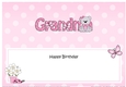 Large DL Happy Birthday GRANDMA insert with Livvy Bear