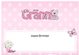 Large DL Happy Birthday GREAT GRANNY insert with Livvy Bear