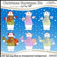 Cute Christmas Snowman Rio - CU4CU Digital Clip Art Set