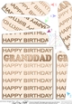 Birthday Granddad - Fan Pyramage Topper