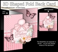 Perfume, Flowers & Lace - 3D Shaped No-Hole Fold Back Card with Decoupage Mini Kit