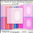 20 Pearls & Lace Backing Squares in pretty colours