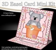 3D Easel Card Mini Kit - Flowerpot Friends - Cute Little Koala Bear