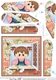 Fan Pyramage Topper - Through the Window - Cute Little Toddler Girl
