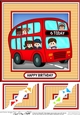 8 x 8 BIRTHDAY AGE BUS - 6 TODAY Scalloped Corner Topper