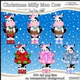 Christmas Milly Moo Cow - CU4CU Digital Clip Art Set