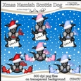 Christmas Hamish Scottie Dog - CU4CU Digital Clip Art Set
