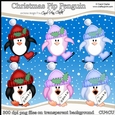 Christmas Pip Penguin - CU4CU Digital Clip Art Set