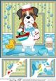 8x8 Scalloped Corner Topper - Bathtub Buddies - Little Boxer Dog