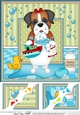 8x8 Scalloped Corner Topper - Bathtub Buddies - Little Boxer Dog