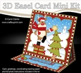 3D Easel Card Mini Kit - Christmas Rudolph adds the Star to the Tree!