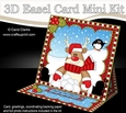3D Easel Card Mini Kit - Christmas Rudolph has lots of Snowballs!