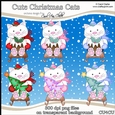 Cute Christmas Cats - CU4CU Digital Clip Art Set