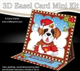 3D Easel Card Mini Kit - Cute Little Christmas St Bernard Dog