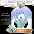 3D Shaped Christmas Snow Globe Card Kit - Snowman Oli reads a Christmas Book
