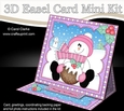 3D Easel Card Mini Kit - Christmas Snowman Rio has an Xmas Pudding