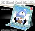 3D Easel Card Mini Kit - Christmas Snowman Rio has an Xmas Pudding