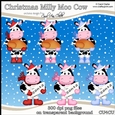 Christmas Milly Moo Cow - CU4CU Digital Clip Art Set
