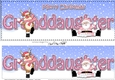 Large DL Merry Christmas GRANDDAUGHTER with Santa & Rudolph insert
