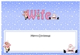 Large DL Merry Christmas WIFE with Santa & Rudolph insert