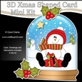 3D Shaped Christmas Snow Globe Card Kit - Snowman Rio has a Christmas Presents
