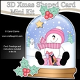 3D Shaped Christmas Snow Globe Card Kit - Snowman Rio has a Christmas Presents