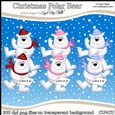 Christmas Polar Bears - CU4CU Digital Clip Art Set