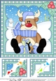 Christmas Rudolph 8 x 8 Scalloped Corner Topper 