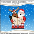 Christmas Santa & Rudolph - CU4CU Digital Clip Art Set
