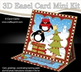3D Easel Card Mini Kit - Christmas Pip Penguin &Friend add the Star to the Tree