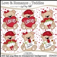 Cute Little Romantic Teddy Bears - CU4CU Digital Clip Art Set