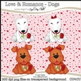 Cute Little Romantic English Bull Dog Terrier & Rusty Dog - CU4CU Digital Clip Art Set
