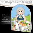 3D Shaped Card Kit - In the Garden - Old Lady has picked the Veggies