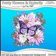 Pretty Flowers & Butterfly - CU4CU Digital Clip Art Set