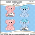 Cute Little Elephants - CU4CU Digital Clip Art Set