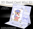 3D Easel Card Mini Kit - Cute Little Austin Bear
