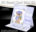 3D Easel Card Mini Kit - Cute Little Austin Bear