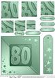 80th Metallic Age Quick Card with Twisted Pyramage