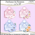 Pretty Perfume Bottles with Flowers - CU4CU Digital Clip Art Set