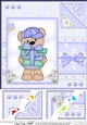 Cute Little Austin Bear - 8 x 8 Scalloped Corner Topper 