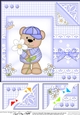 Cute Little Austin Bear - 8 x 8 Scalloped Corner Topper 