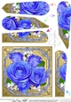 Pretty Flowers on Gold Frame - Fan Pyramage Topper